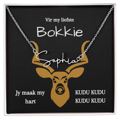 Personalized cursive name necklace for her.